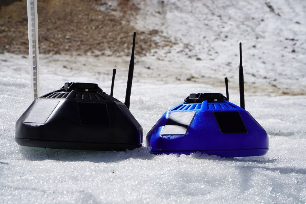 Two Ryme Basestation prototype modules on snow